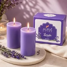 Lavender Scented Candle Pillars scented candle