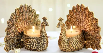 Brass Peacock Tealight Holders scented candle